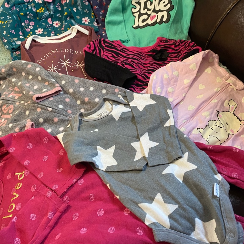 Gray Star Patterned Kids One Piece